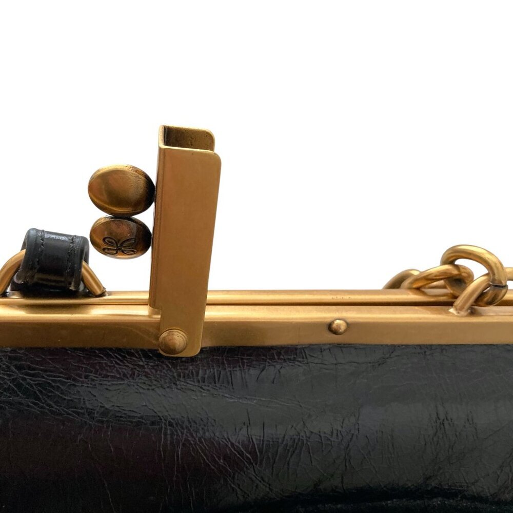 Vintage HOBO Leather Rectangular Crossbody Bag Hinged Black - Picture 8 of 13